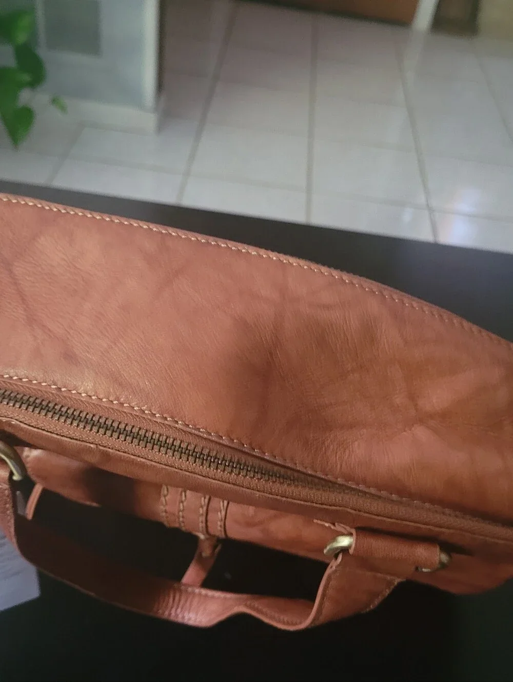 Tan Leather Satchel Handbag - Classic Everyday Tote - Cones With Crossbody Strap